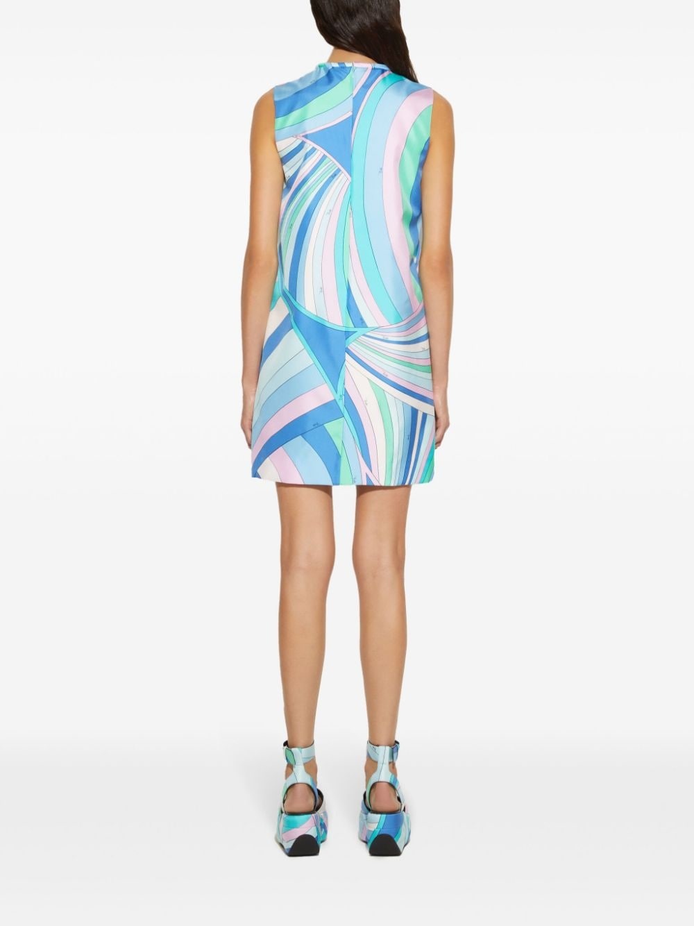 Iride-print silk minidress - 4