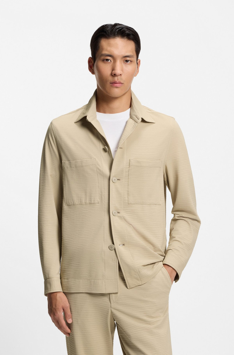 RELAXED-FIT OVERSHIRT IN STRETCH SEERSUCKER 2