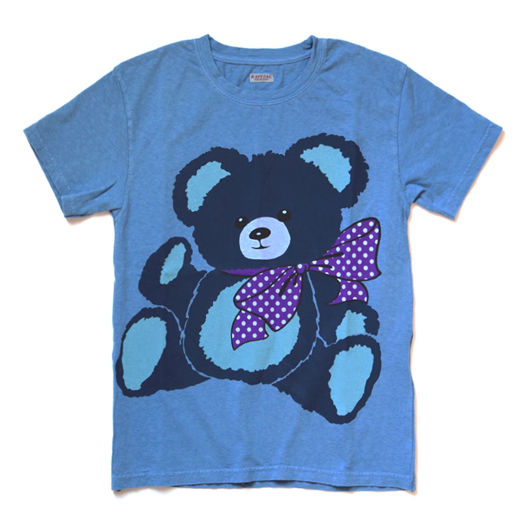 JERSEY INDIGO DYE CREW TEE (BLUE BEAR) - INDIGO - 1