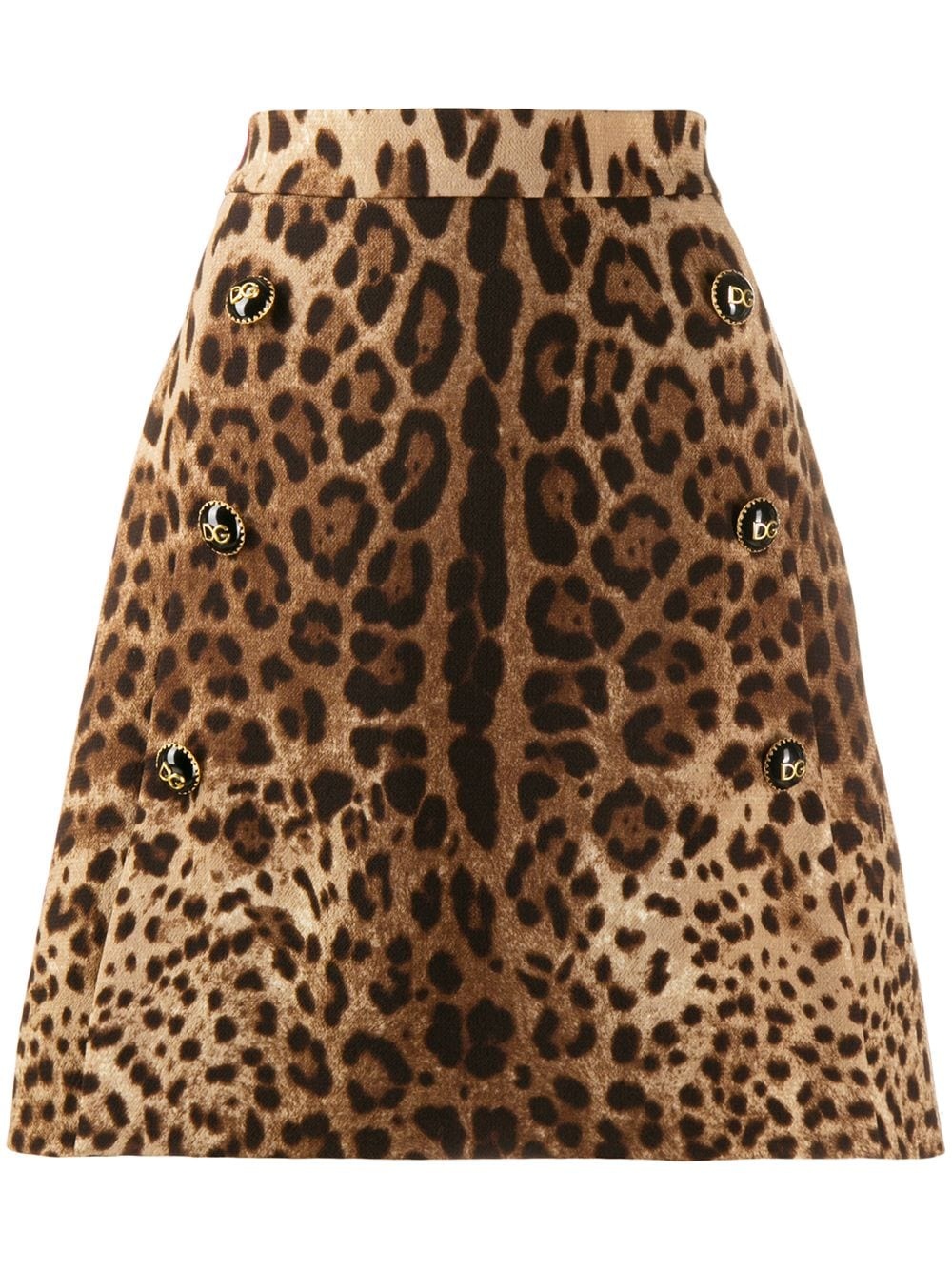 leopard print A-line skirt - 1