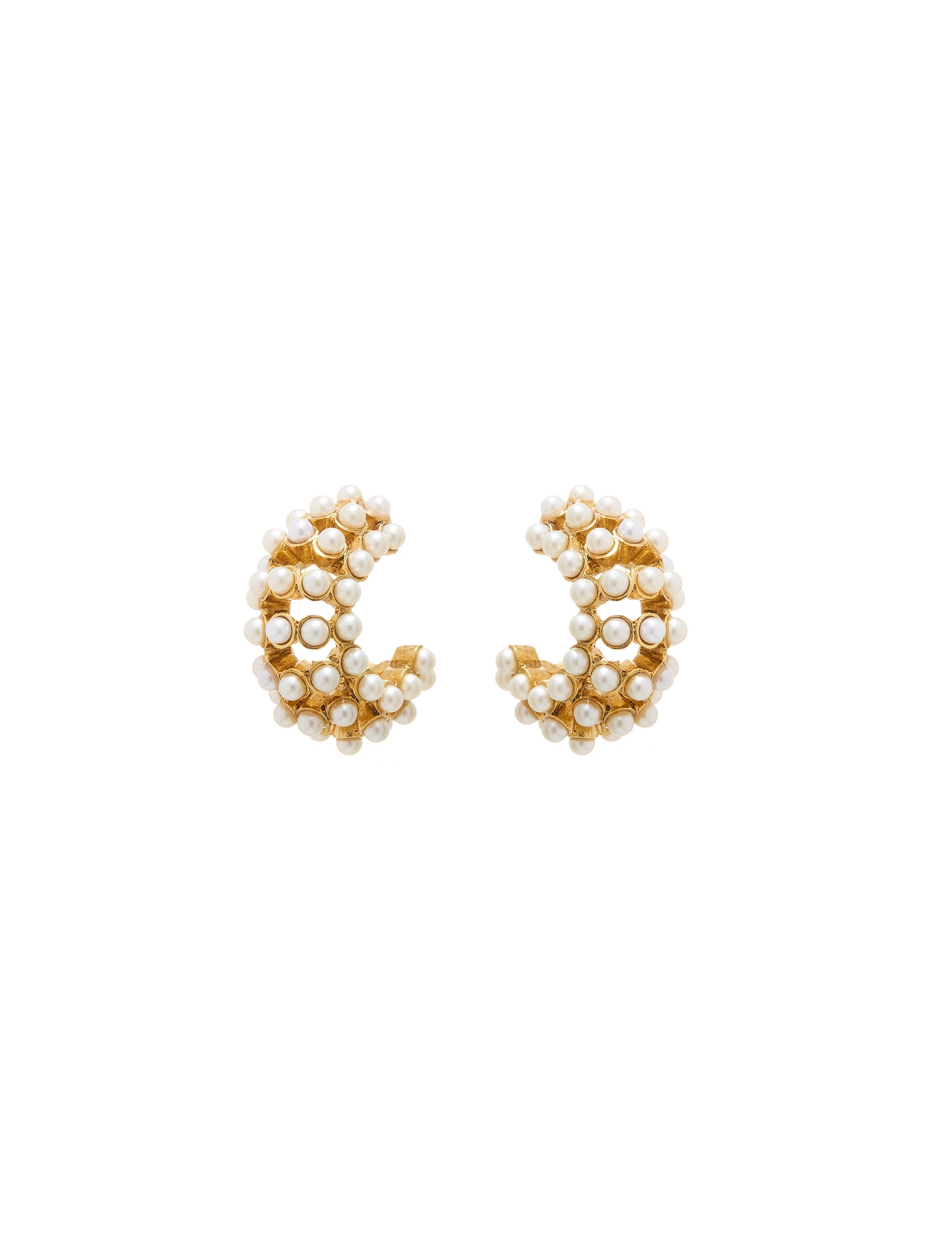Oscar de la Renta mini double hoop earrings - Gold