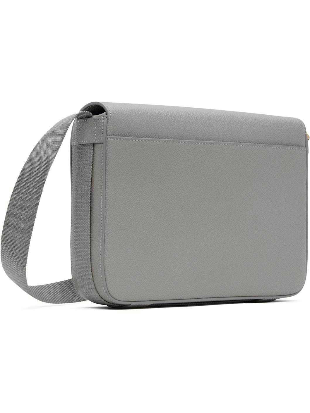 Gray Pebble Grain Reporter Bag - 3