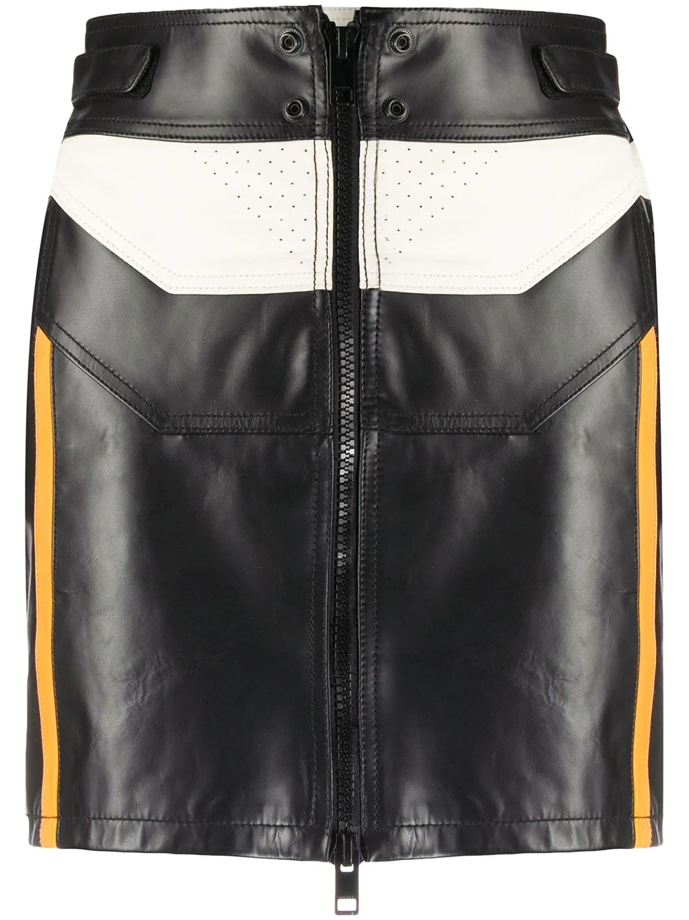 colour-block biker mini skirt - 1