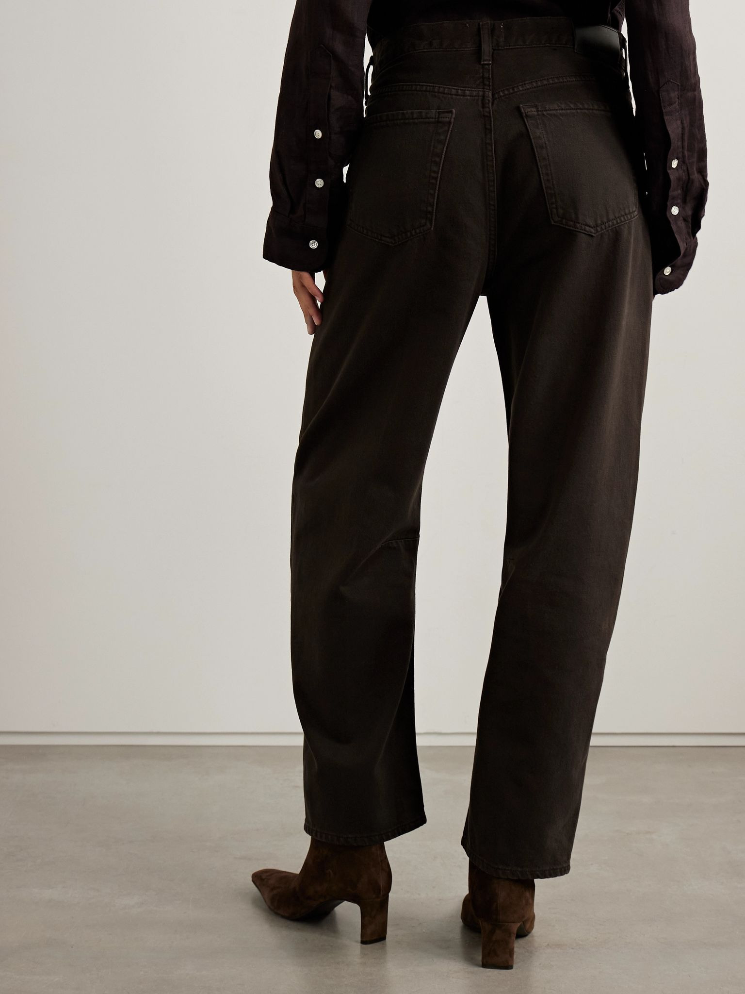 Miro mid-rise barrel-leg jeans Brown - 4