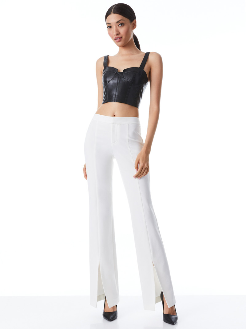 Alice + Olivia WALKER SLIM FRONT SLIT PANTS outlook