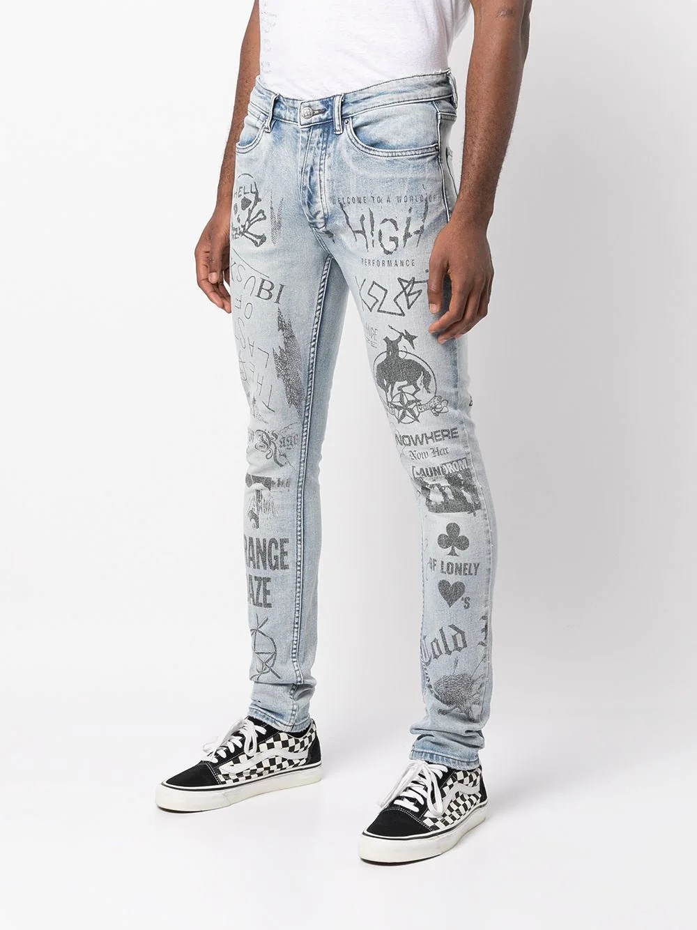 Van Winkle graphic-print skinny jeans - 3