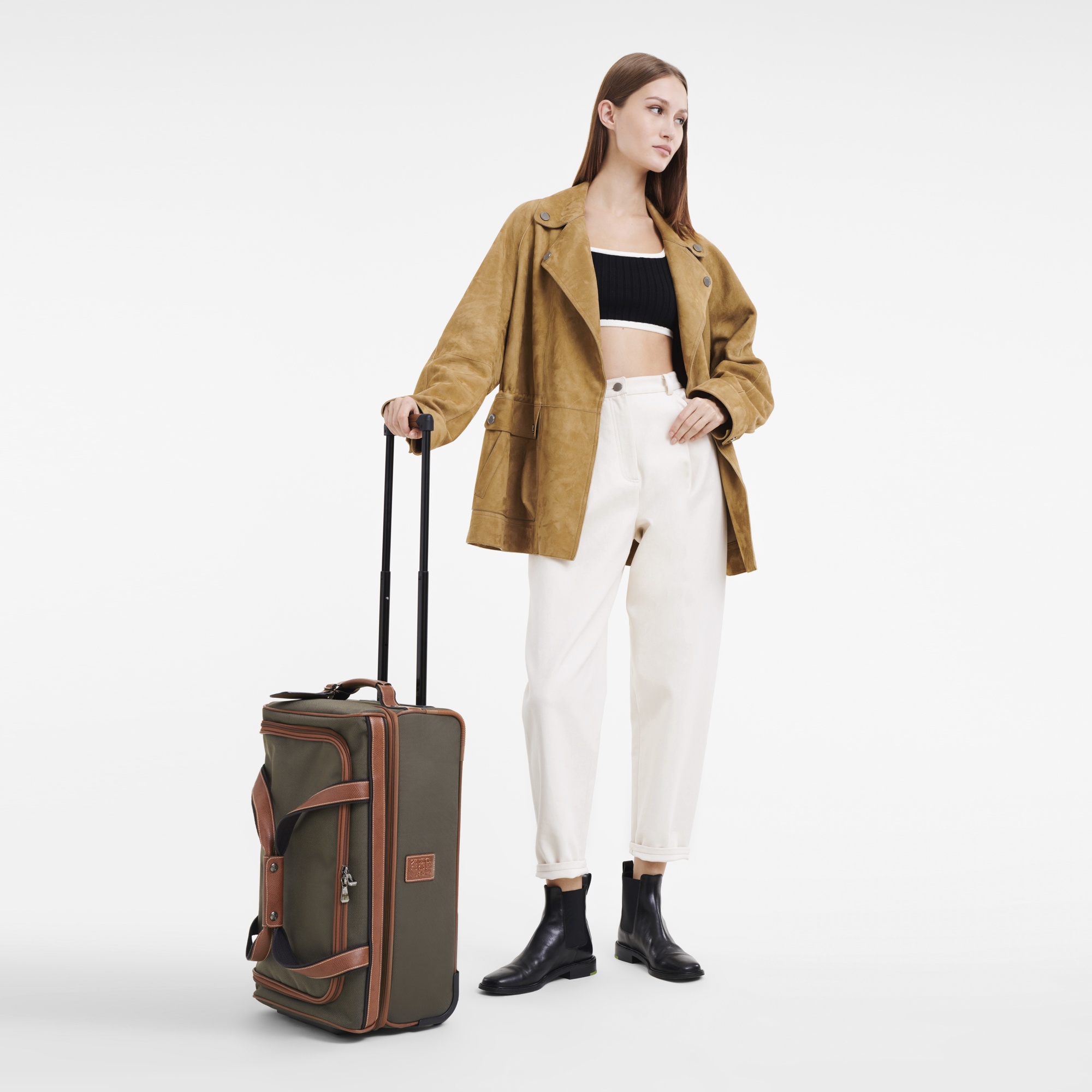 Longchamp Boxford M Travel bag Brown - Canvas