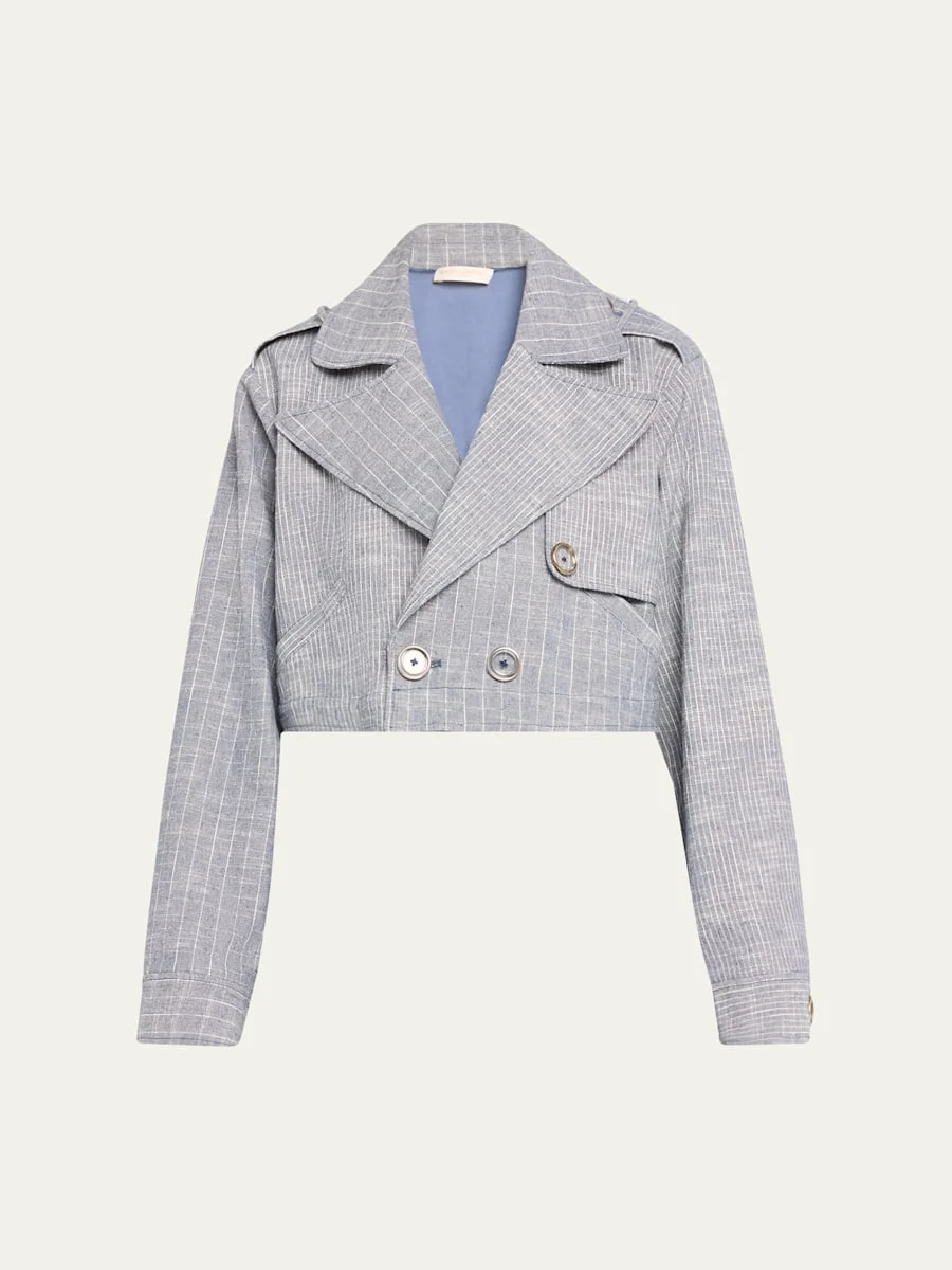 Annika Striped Cropped Jacket - 1
