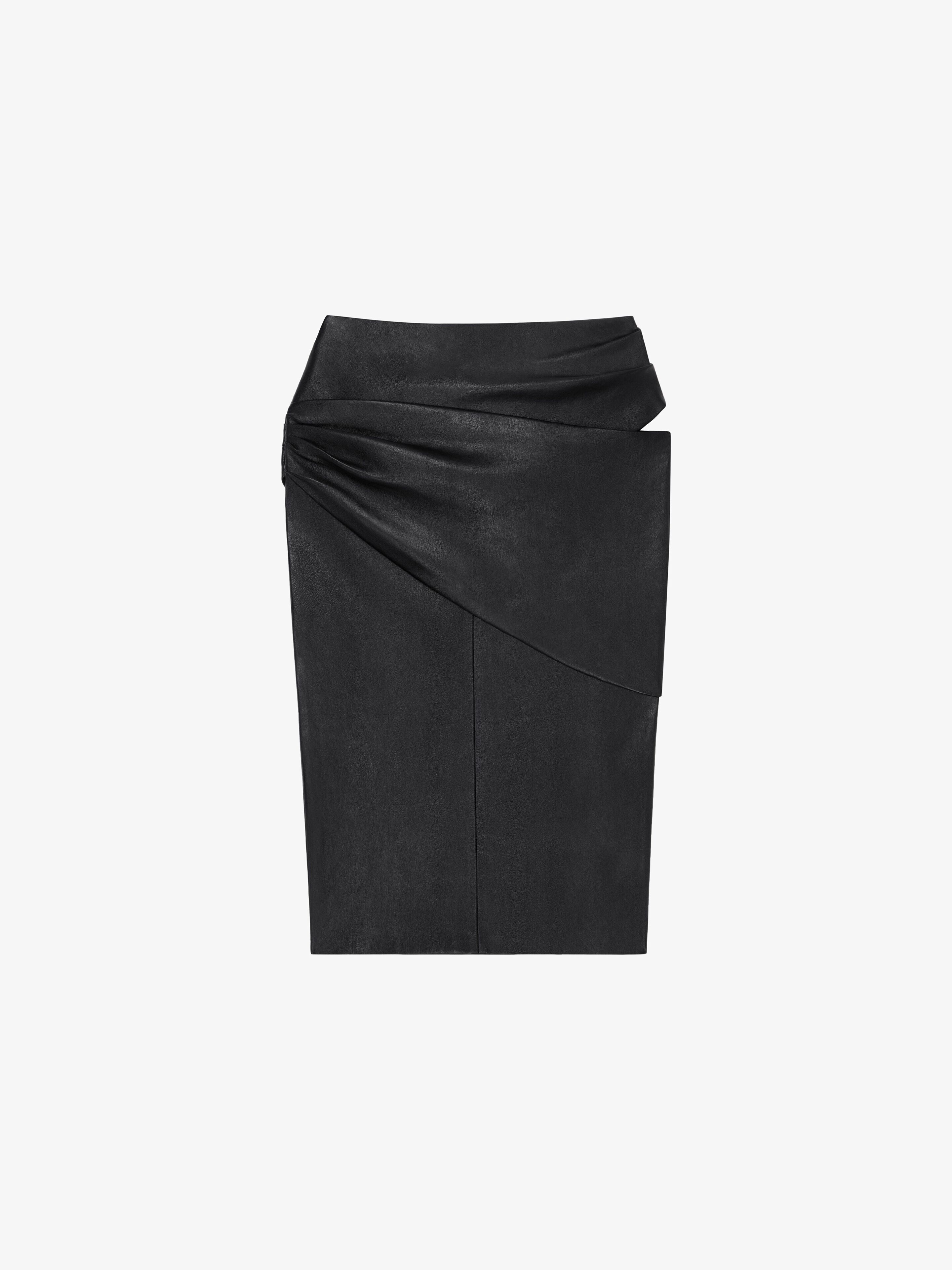 DRAPED SKIRT IN LEATHER - 5
