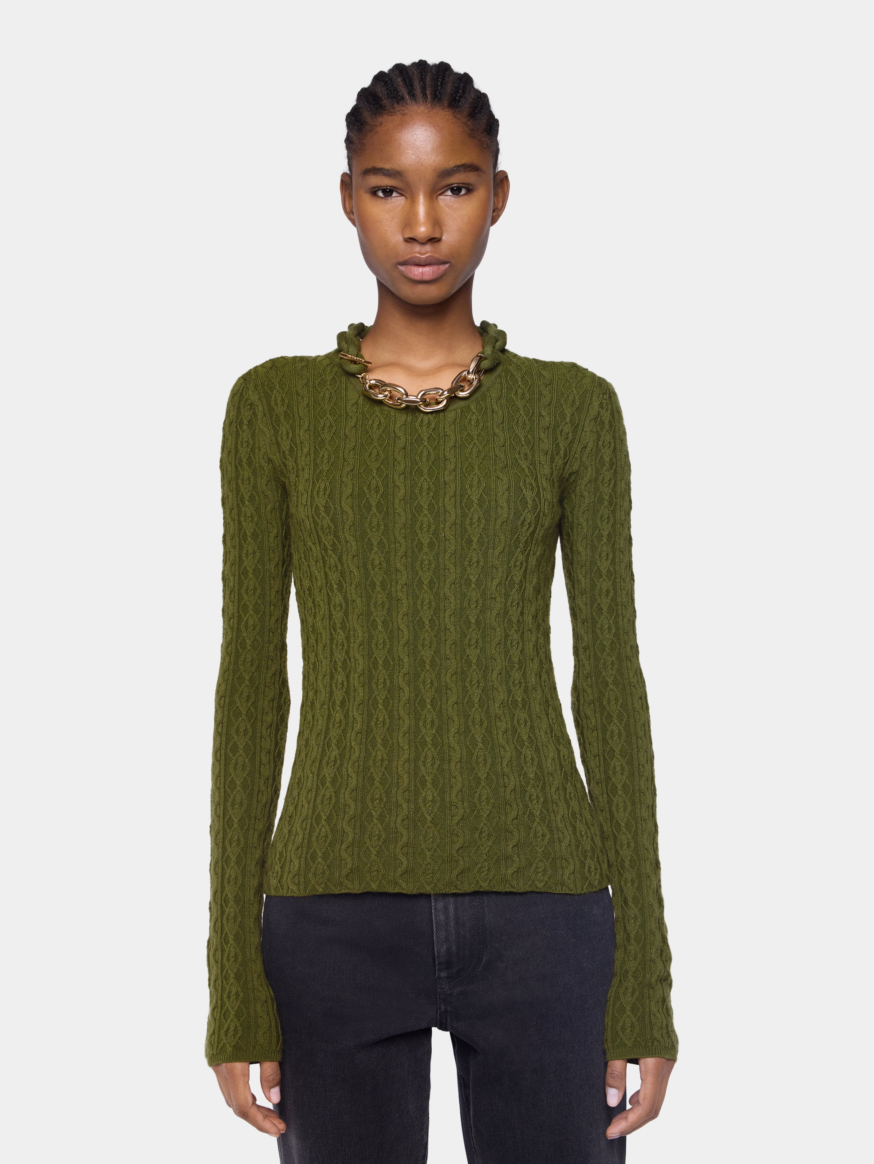 KHAKI SWEATER IN WOOL - 4