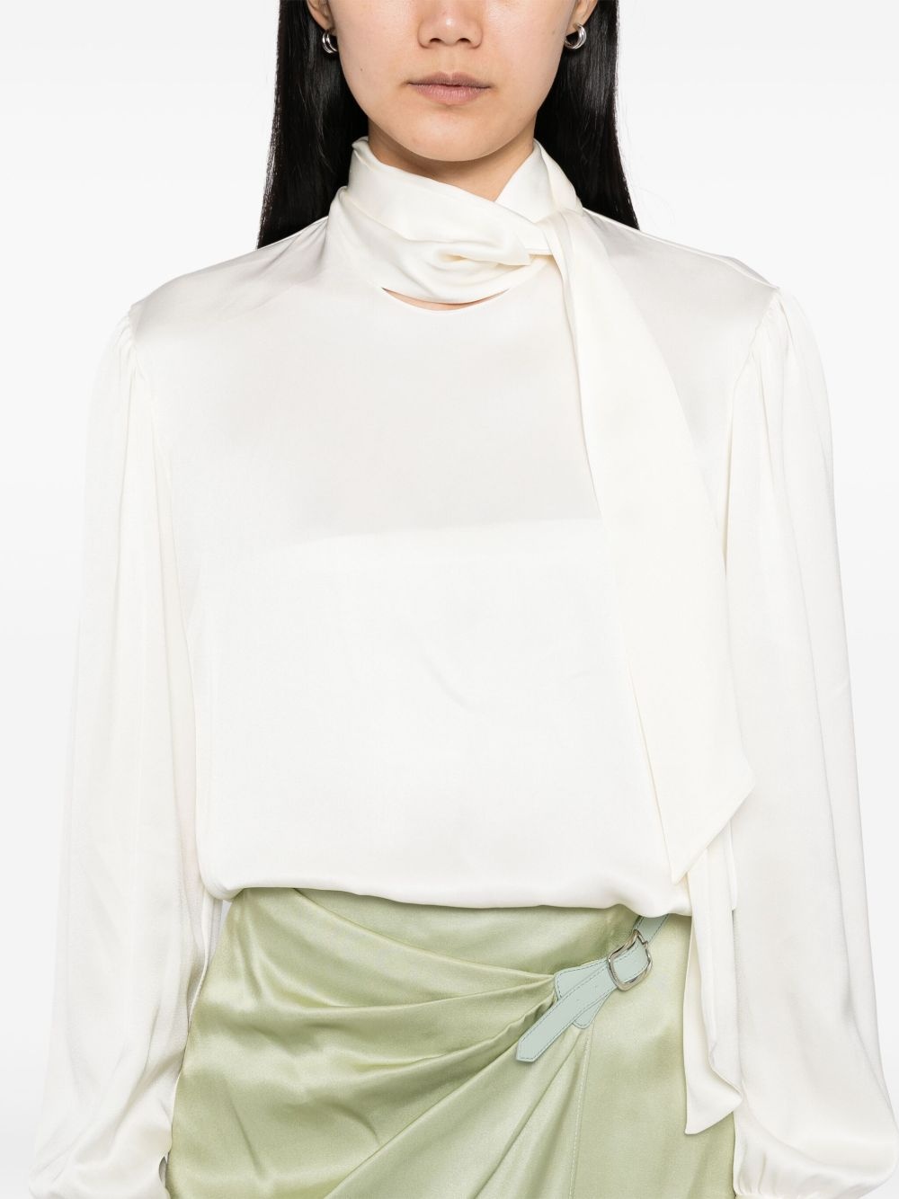 satin bow-detail blouse - 5