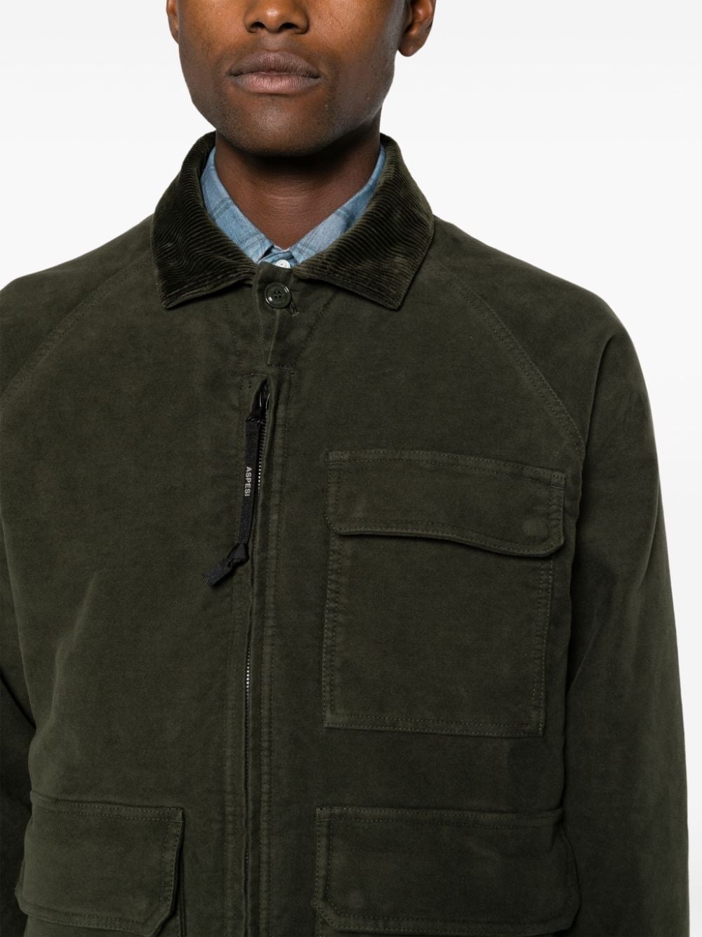 spread-collar cotton jacket - 5