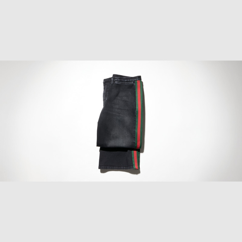 GUCCI Stretch cotton denim with Web outlook