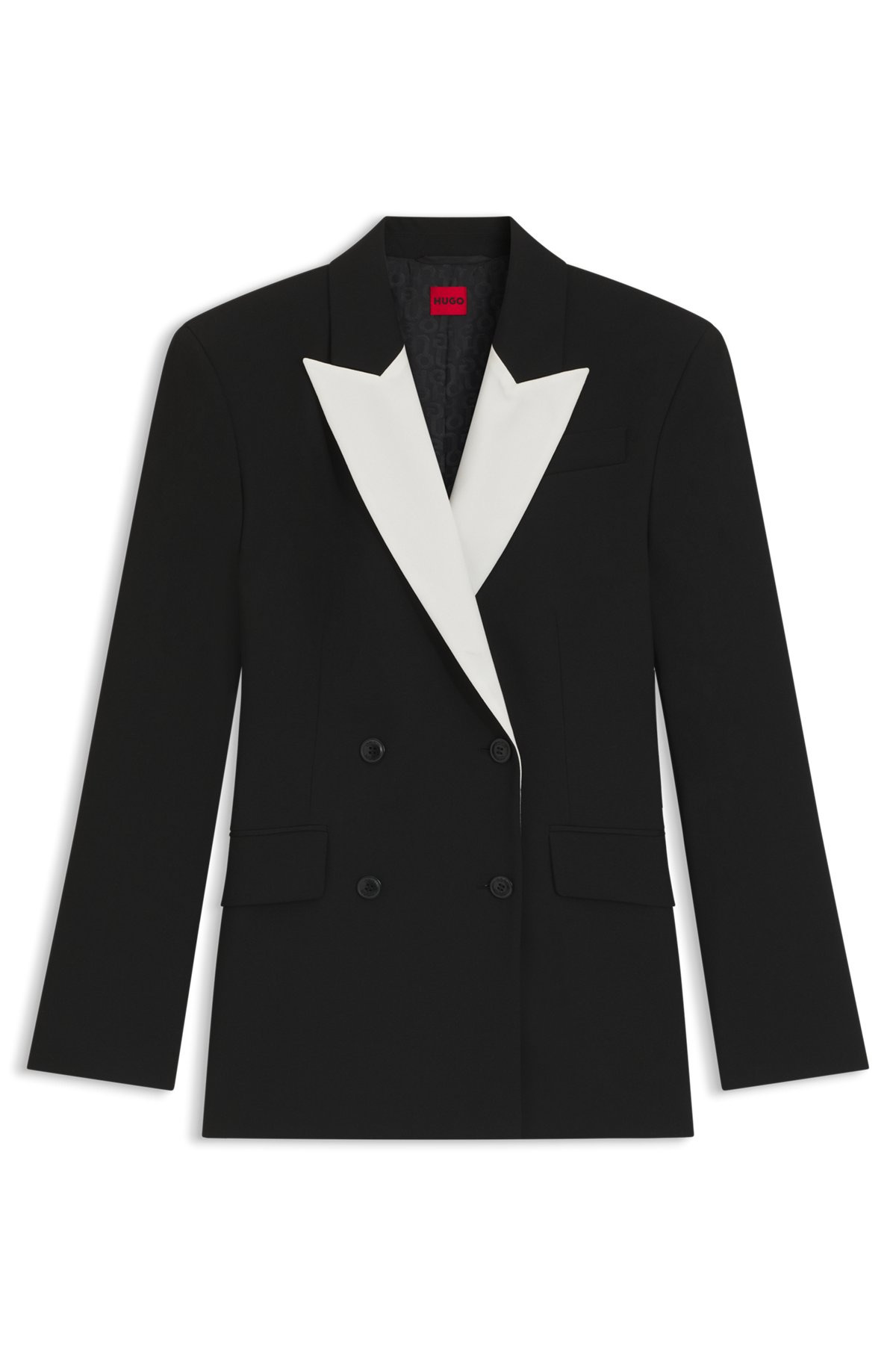 REGULAR-FIT BLAZER WITH CONTRAST LAPELS - 1