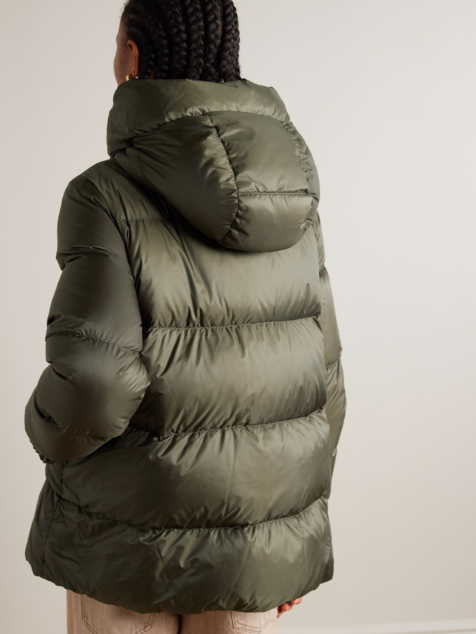 The Cube Seia hooded padded shell down coat Green - 4