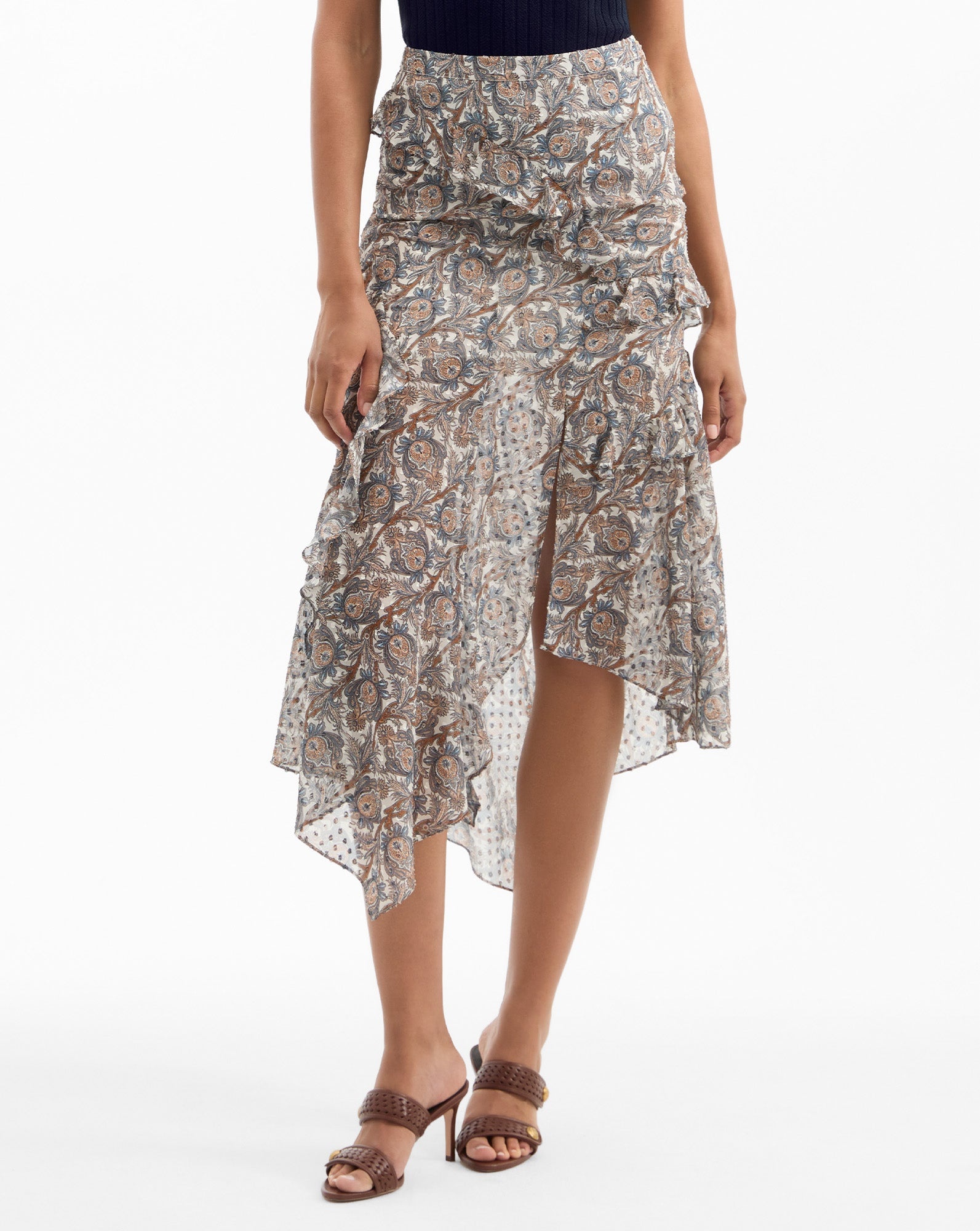 ELEONORA SILK MIDI SKIRT - 3