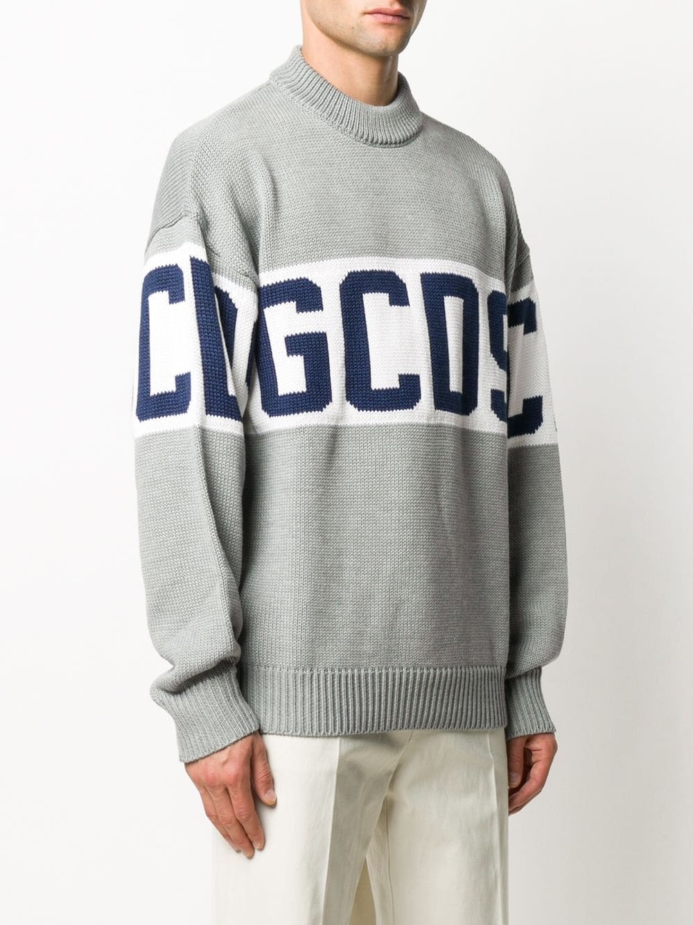 logo knit round neck jumper - 3