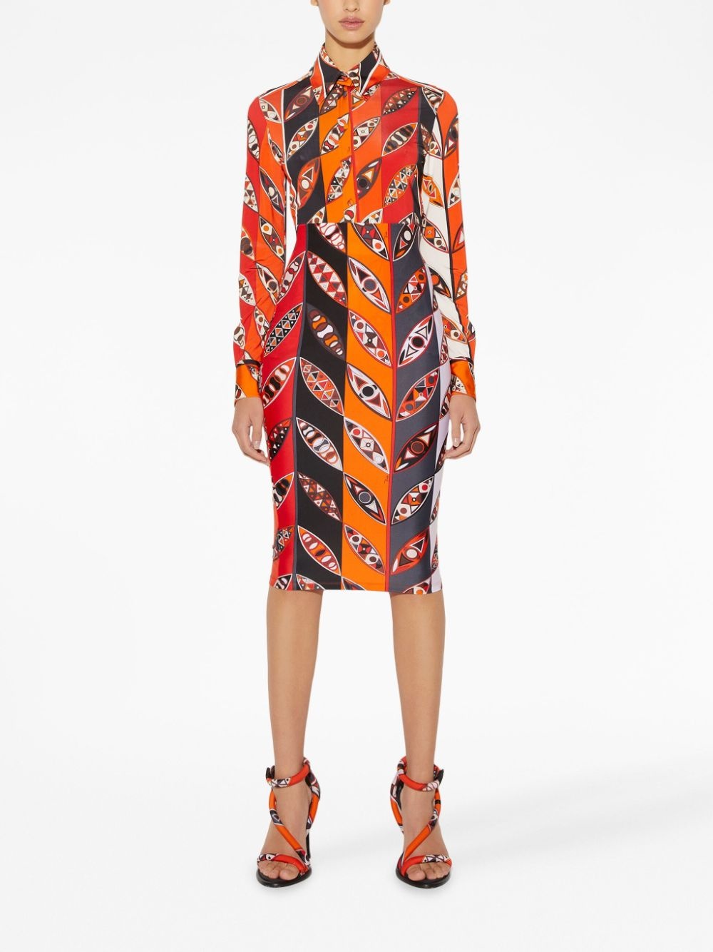 Girandole-print pencil skirt - 2