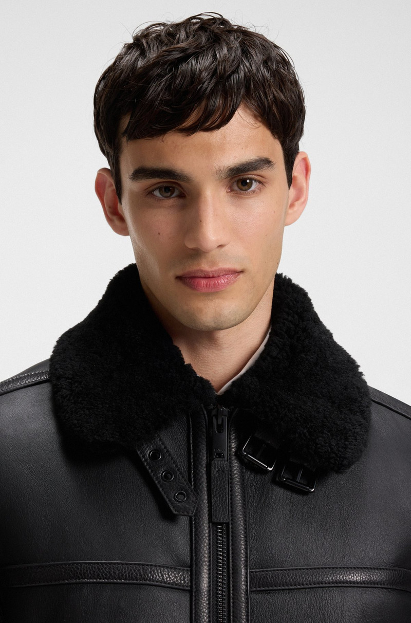 SHEARLING-TRIM JACKET IN LEATHER 5