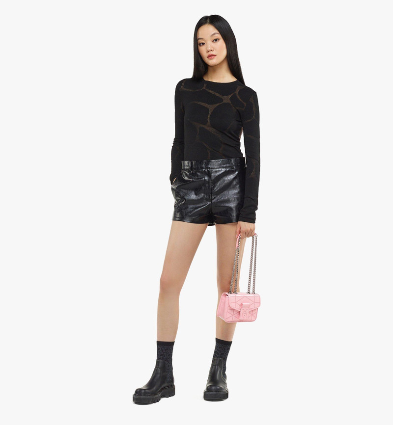 MCM Travia Quilted Shoulder Bag in Crushed Leather outlook