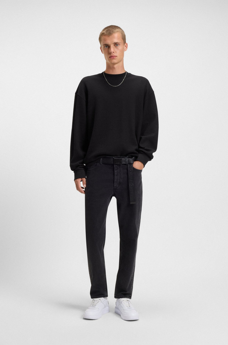 HUGO COTTON T-SHIRT WITH WAFFLE STRUCTURE outlook