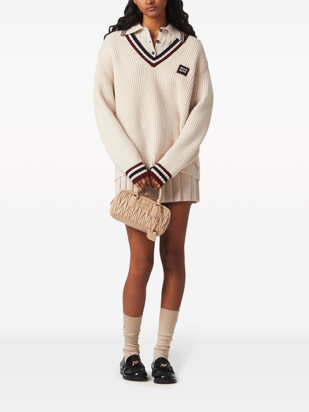 ribbed-knit cashmere polo shirt - 2