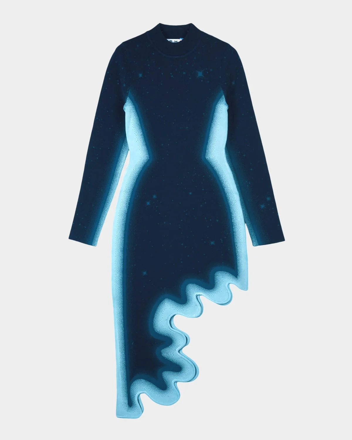 Dobby Wavy High-Low Midi Dress - 1