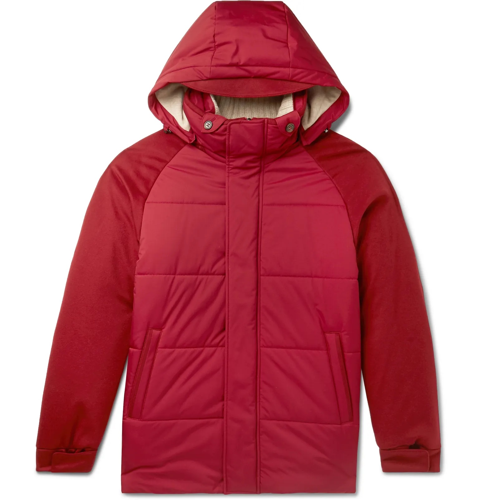 Storm System Quilted Baby Cashmere and Shell Hooded Jacket - 1