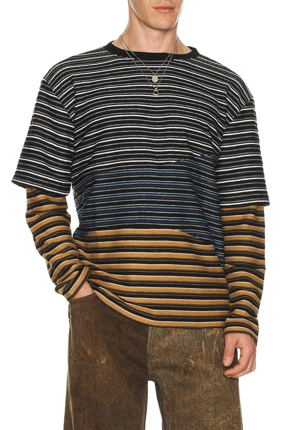Multi Stripe Long Sleeve Tee - 1
