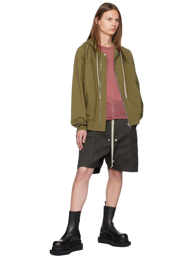 Rick Owens Khaki Windbreaker Hoodie outlook