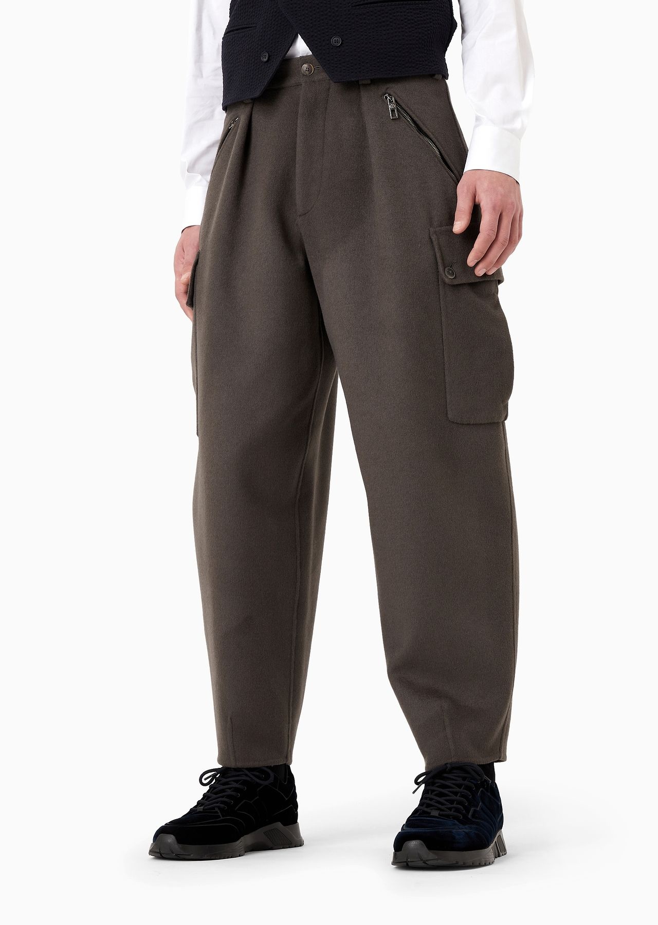 Double-cashmere cloth cargo trousers - 2