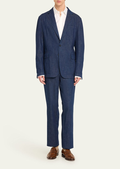 Ralph Lauren Men's Gregory Hand-Tailored Denim Suit Trousers outlook