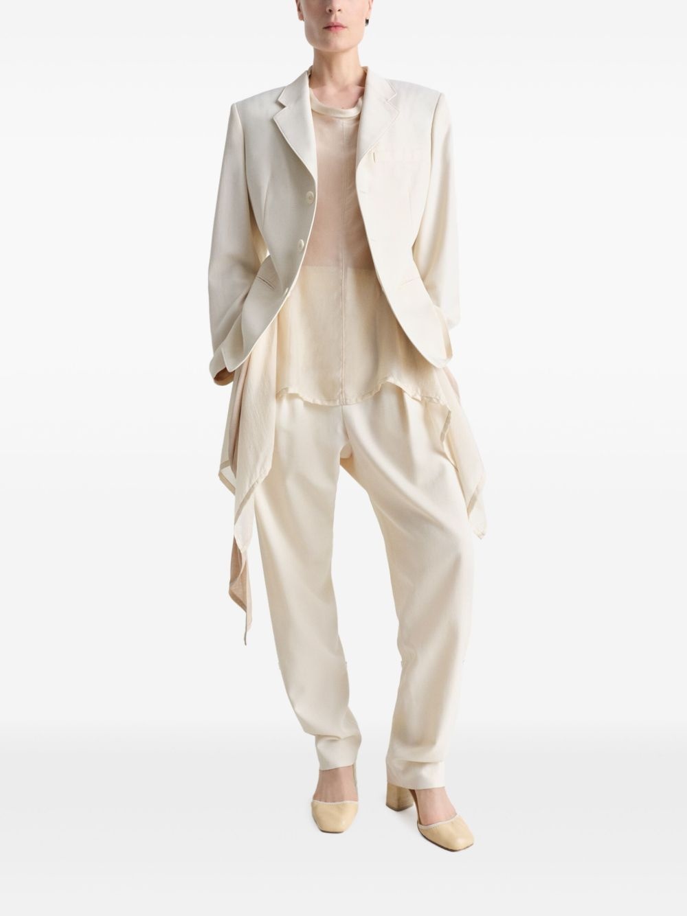 gabardine-weave single-breasted blazer - 2