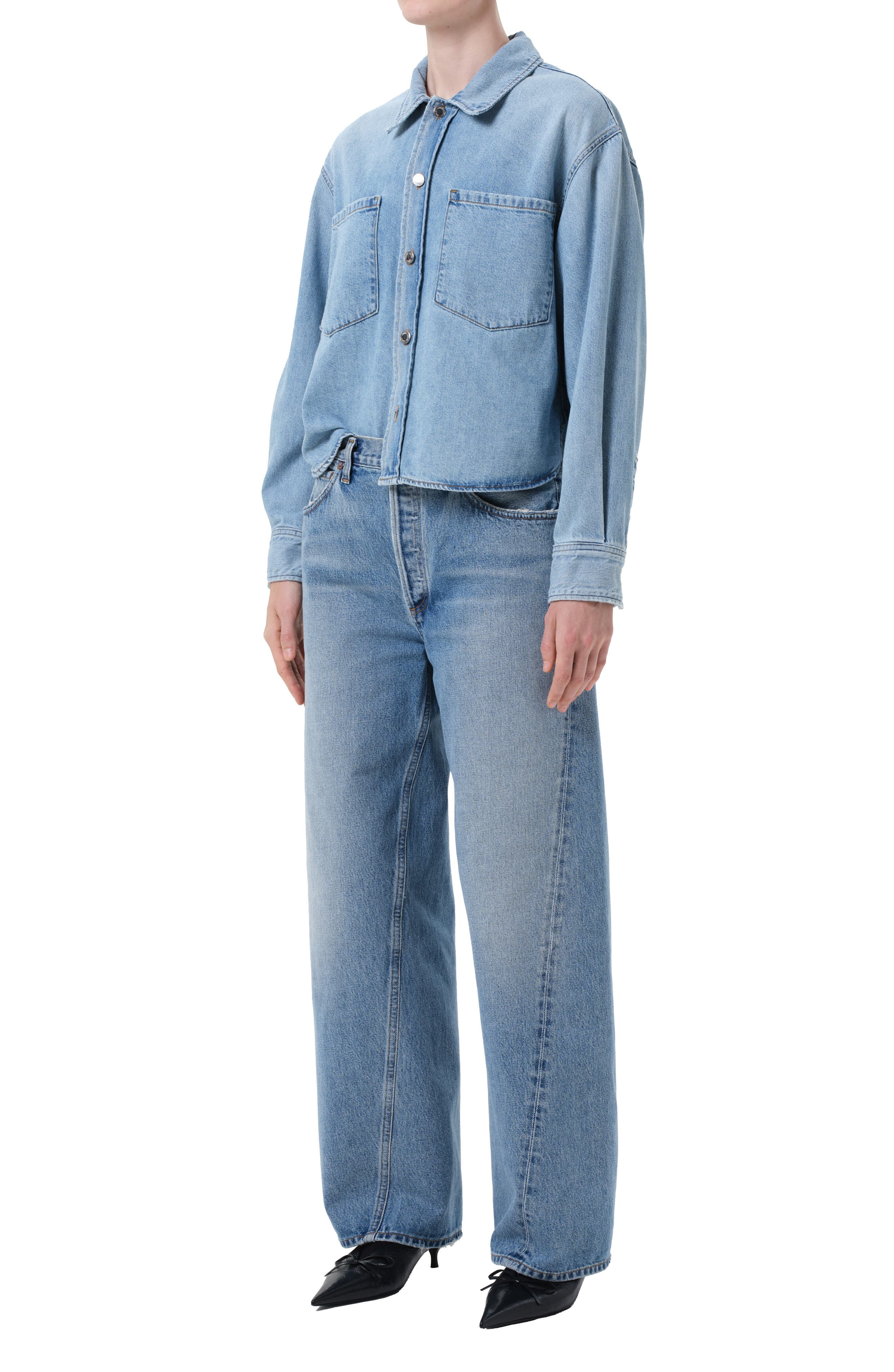 AGOLDE Juna Denim Button-Up Shirt in Interval at Nordstrom - 5