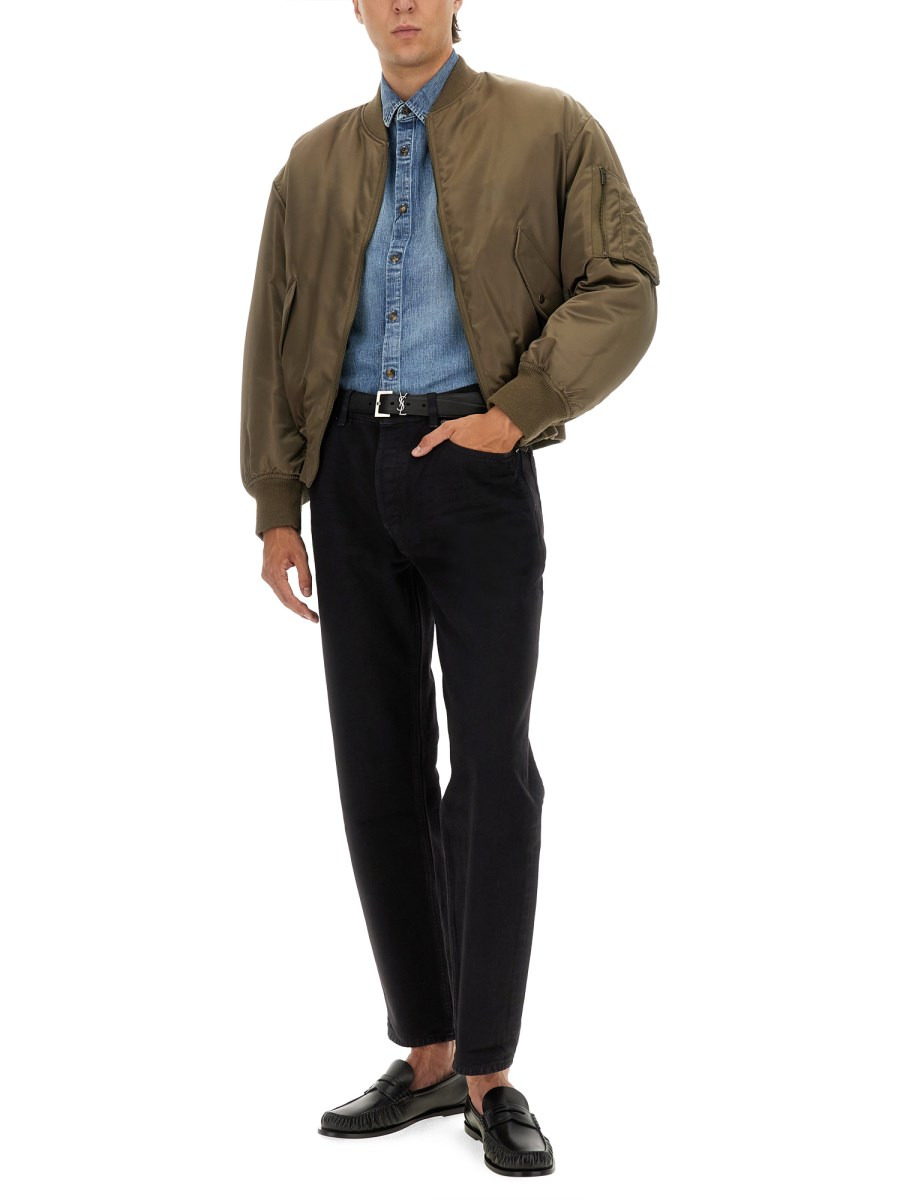 WATER-REPELLENT NYLON SERGE BOMBER JACKET - 2