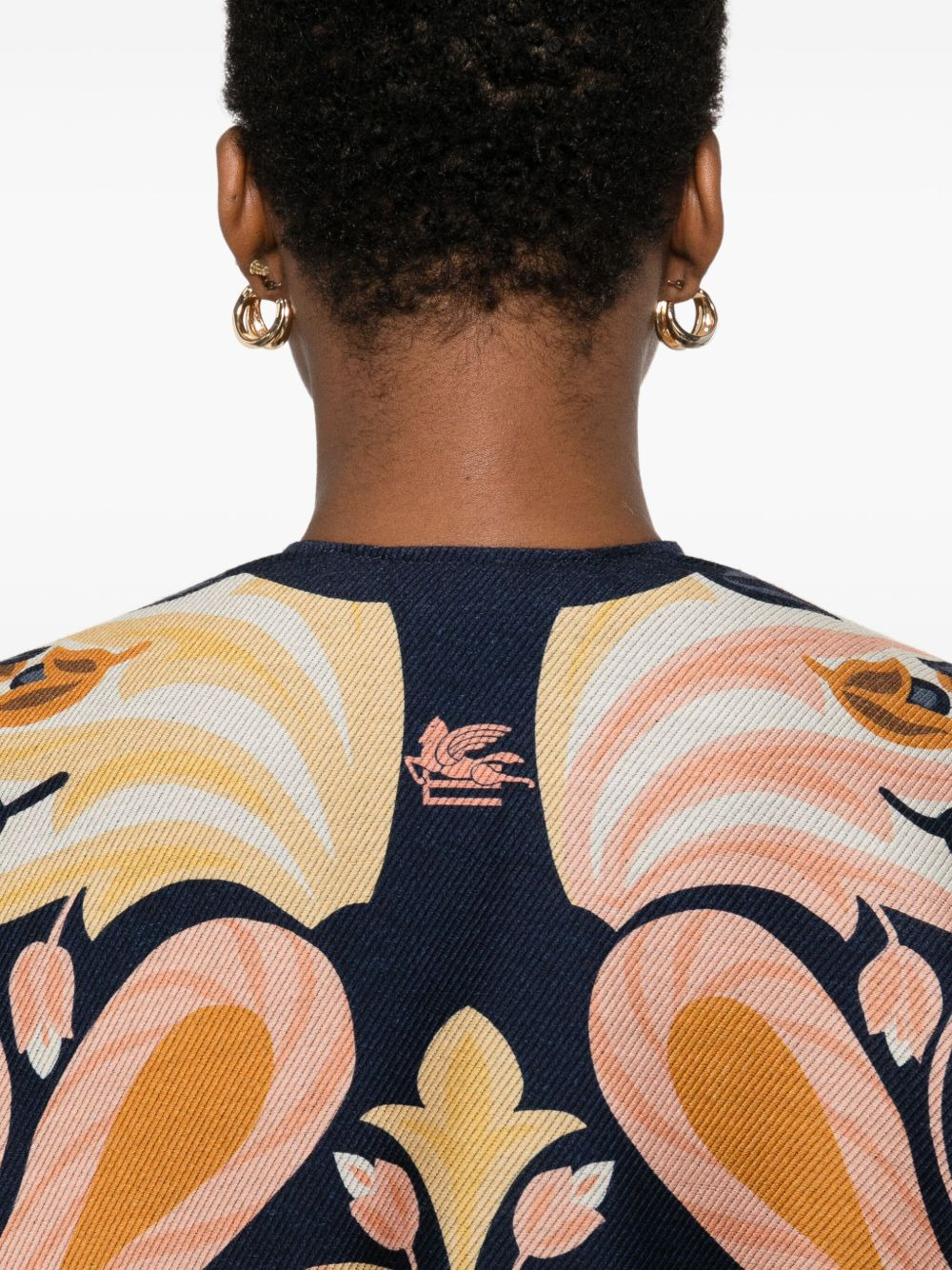 floral-print cape - 5