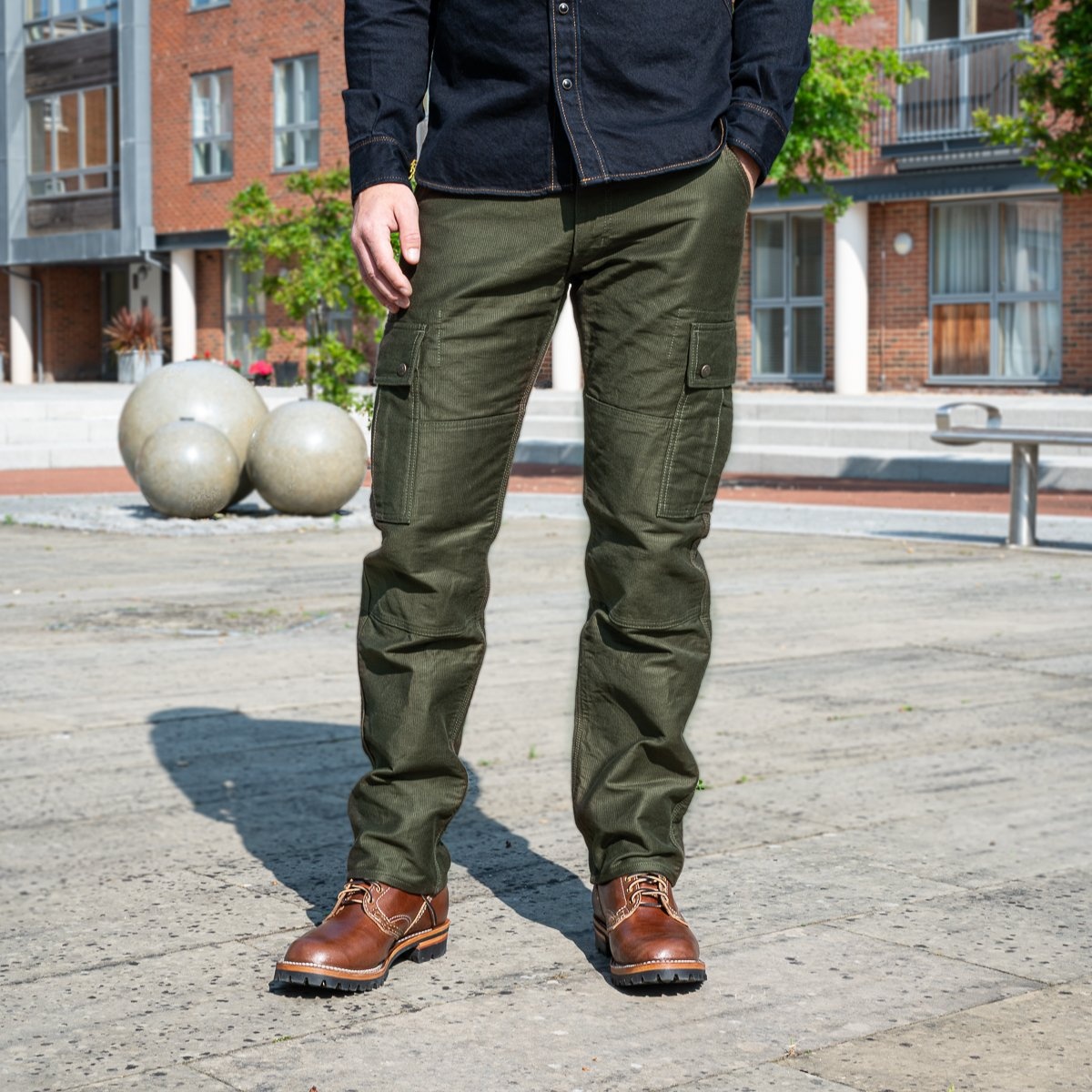 IHDR-502-ODG 12oz Cotton Whipcord Cargo Pants - Olive - 4