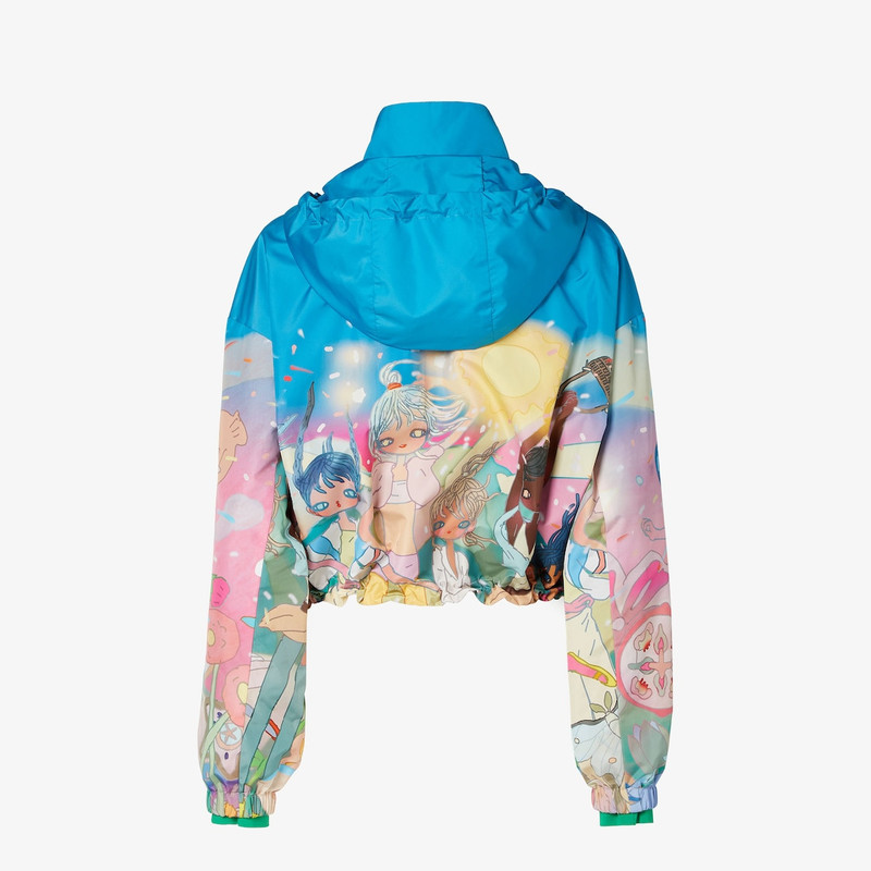 Fantastic Fendi Future Windbreaker Turquoise and green printed nylon windbreaker 2