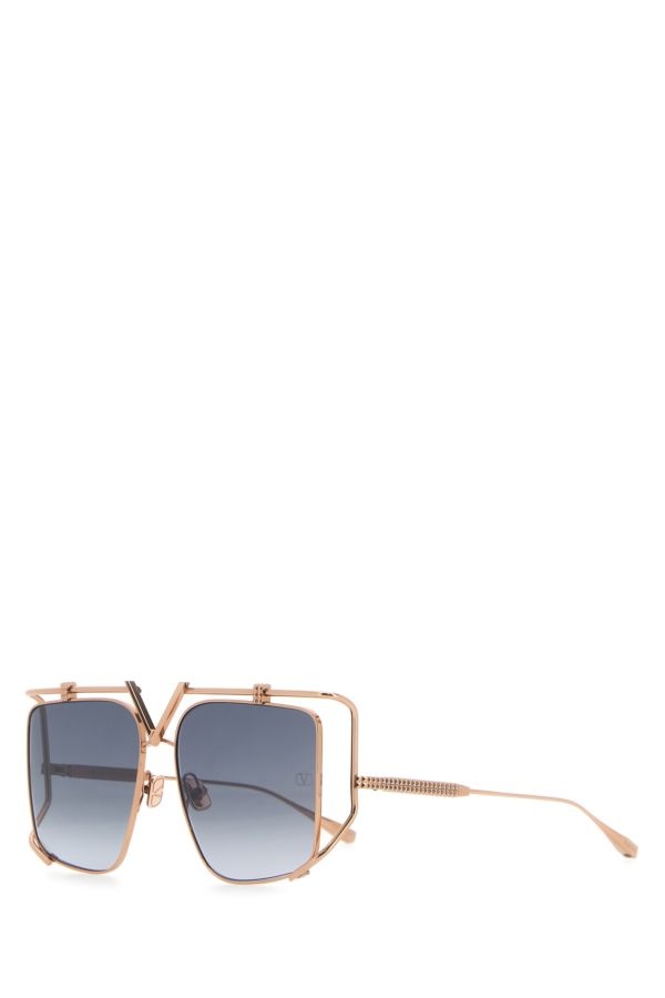 Valentino Garavani Woman Gold Metal V-Light Sunglasses - 1