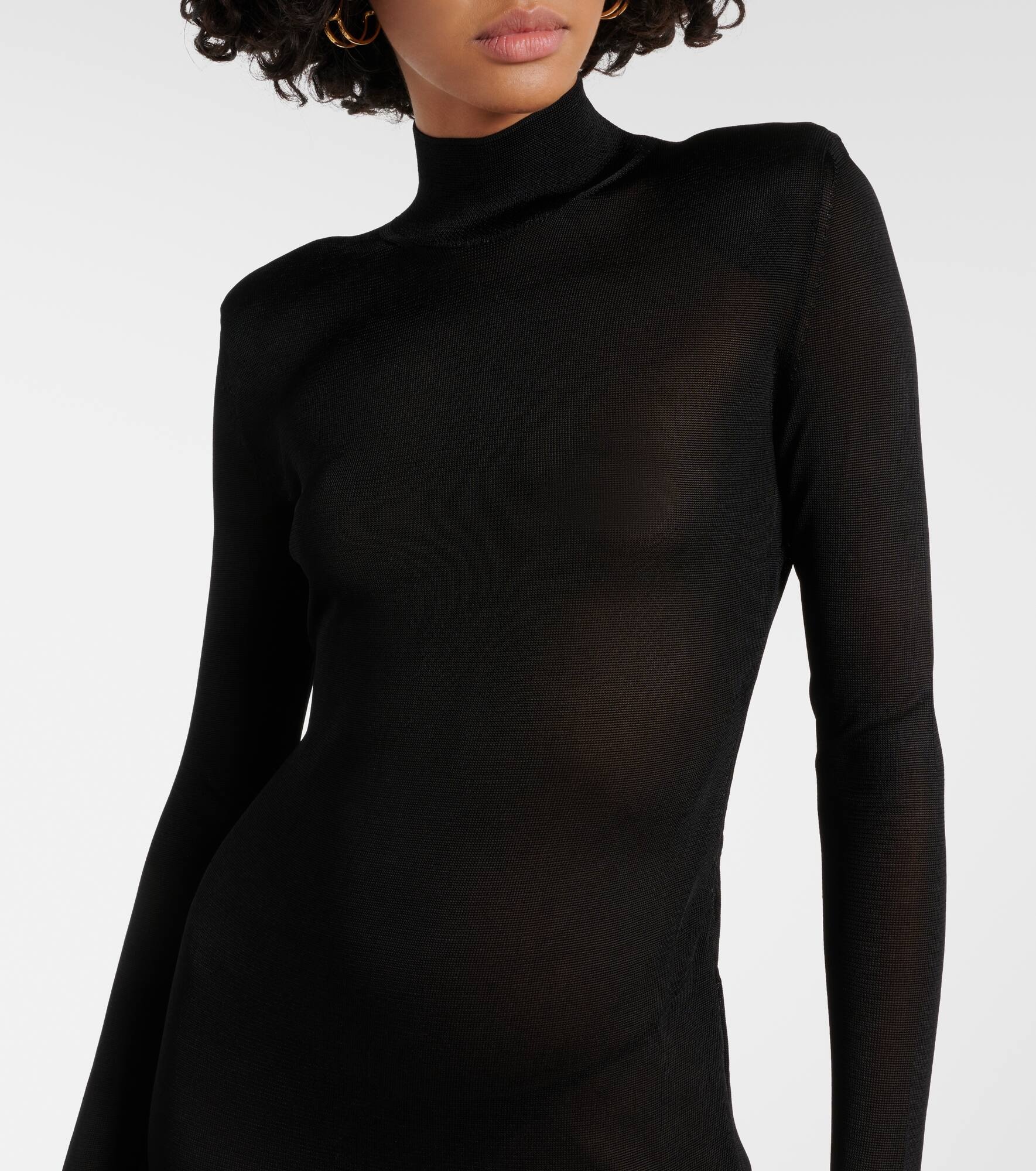 High-neck jersey maxi dress - 4