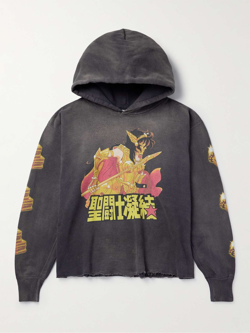+ CLOT Distressed Printed Cotton-Jersey Hoodie - 1