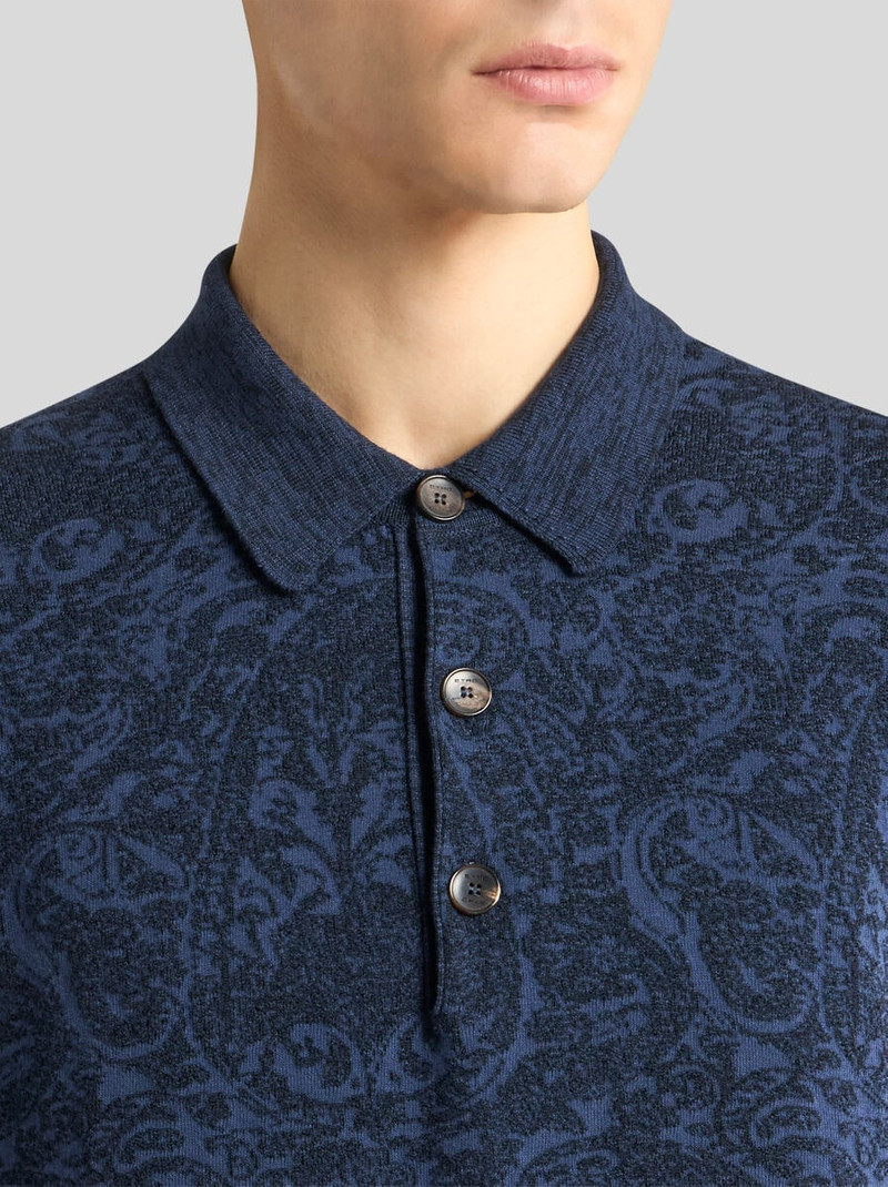 Etro COTTON- AND WOOL-BLEND JACQUARD POLO outlook