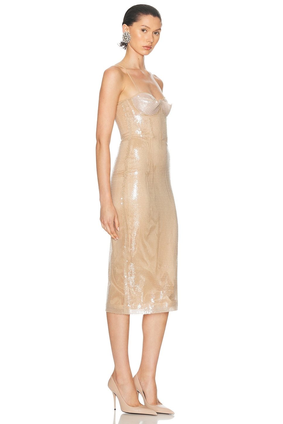 Balconette Corset Top Detail Midi Dress - 2