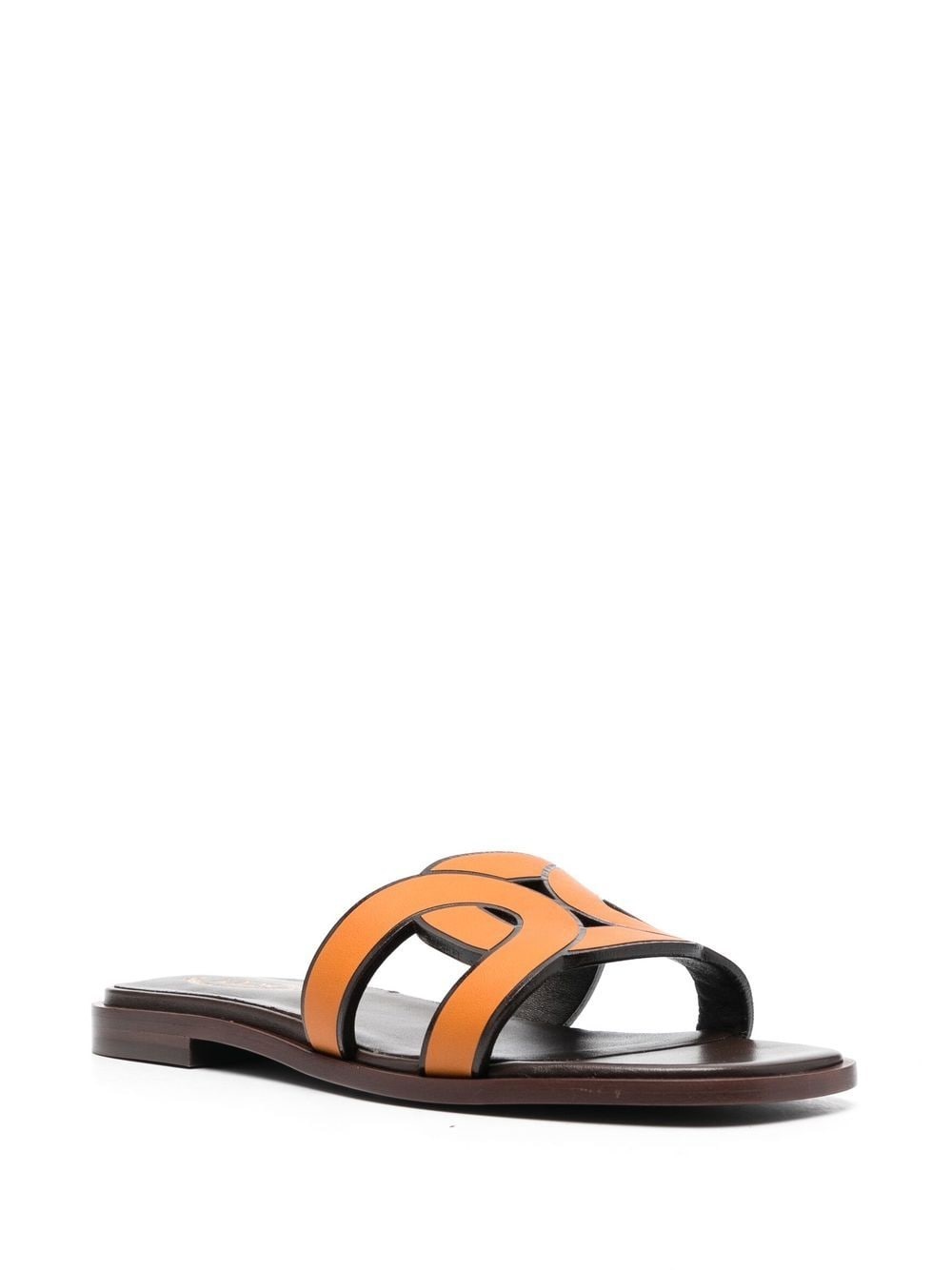 leather logo strap sandals - 2