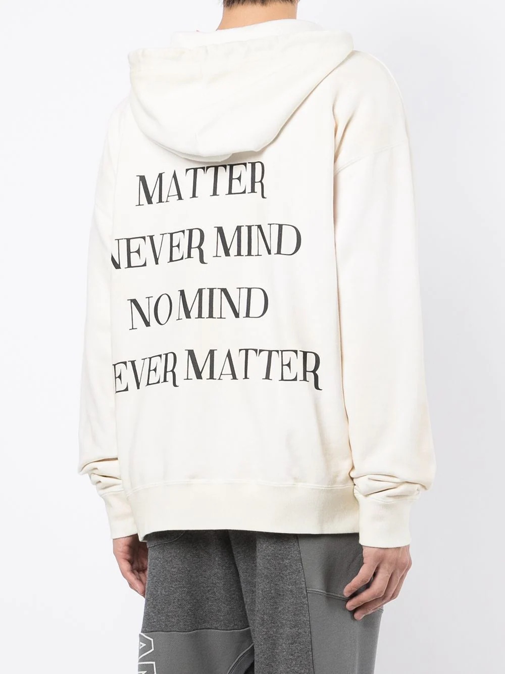 slogan-print hooded zipper - 4