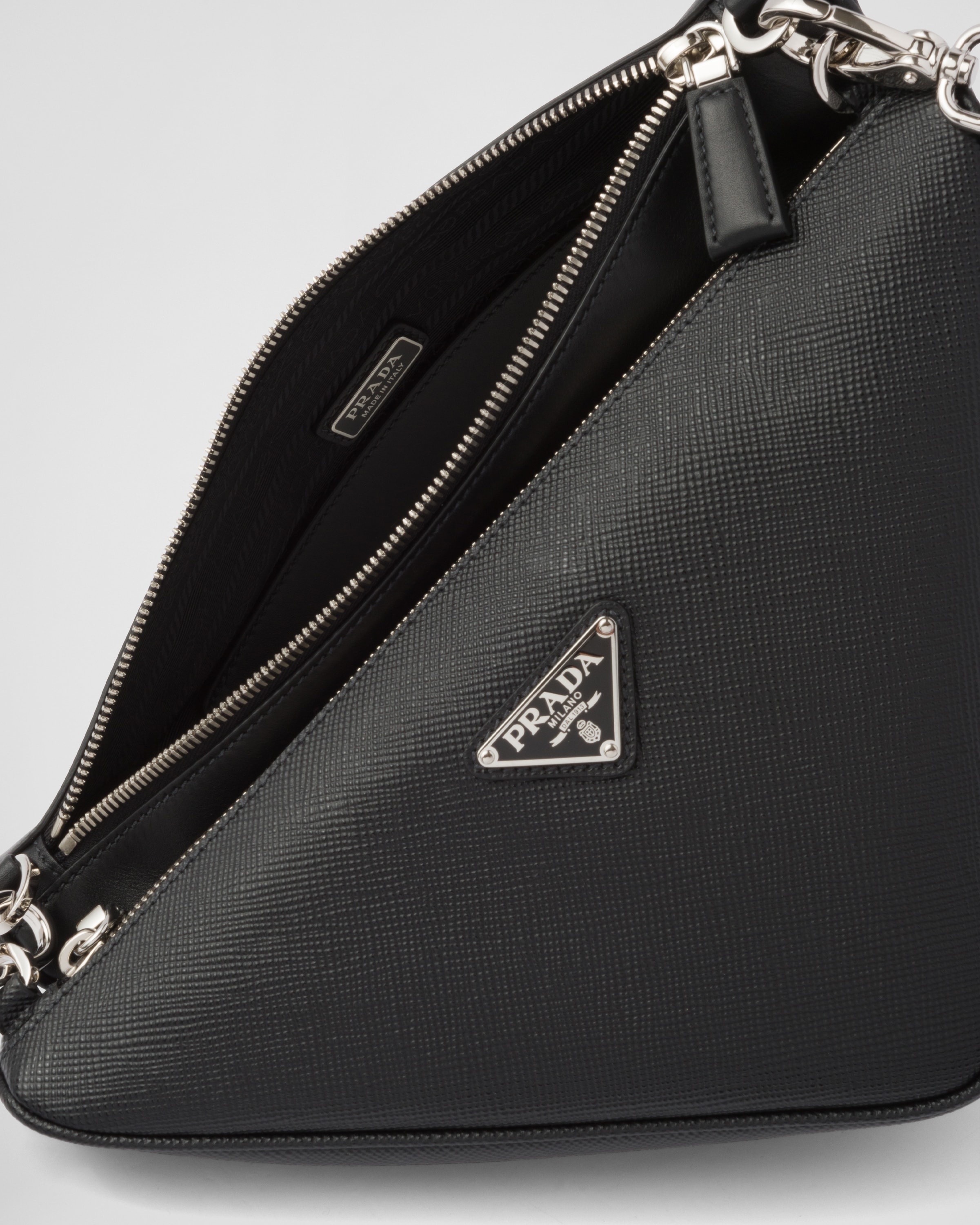 Saffiano leather and leather shoulder bag - 5