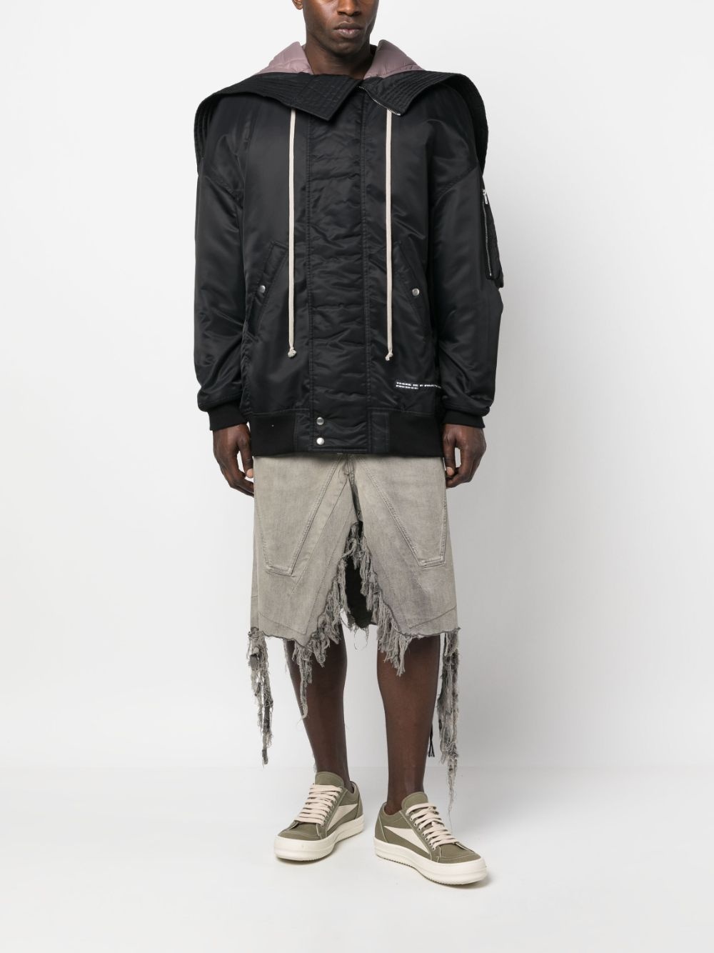 Rick Owens DRKSHDW logo-patch hooded jacket | REVERSIBLE