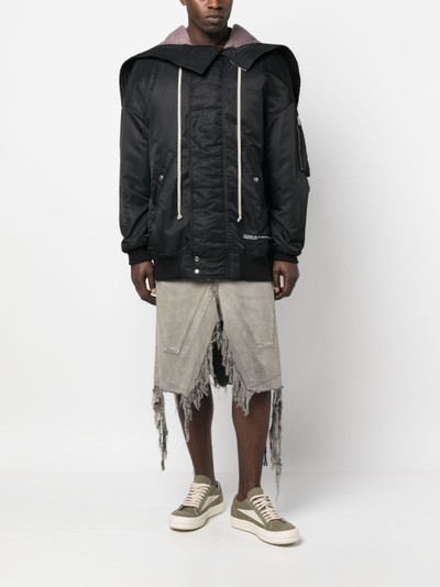 Rick Owens logo-patch hooded jacket outlook