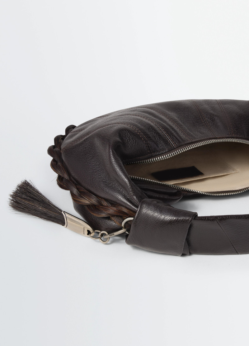 MINI FORTUNE CROISSANT BAG IN LEATHER AND HORSEHAIR 4