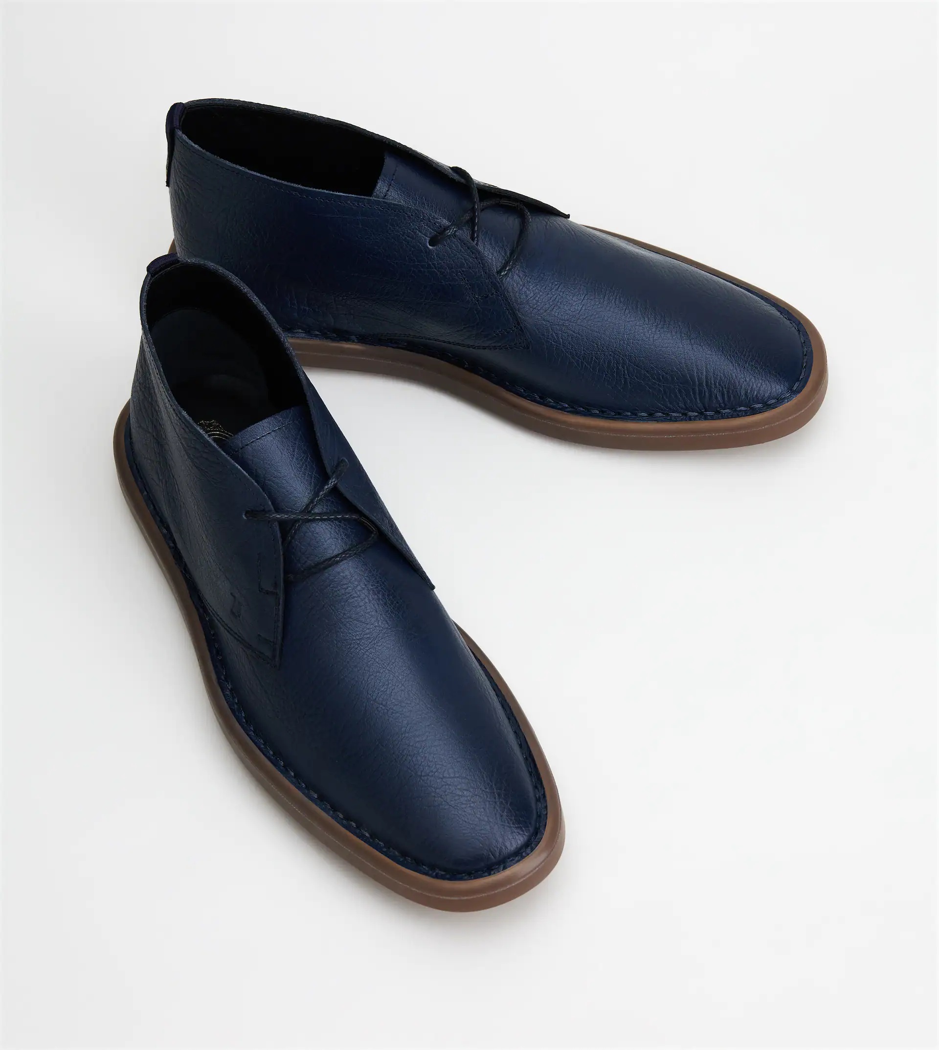 DESERT BOOTS IN LEATHER - BLUE - 2
